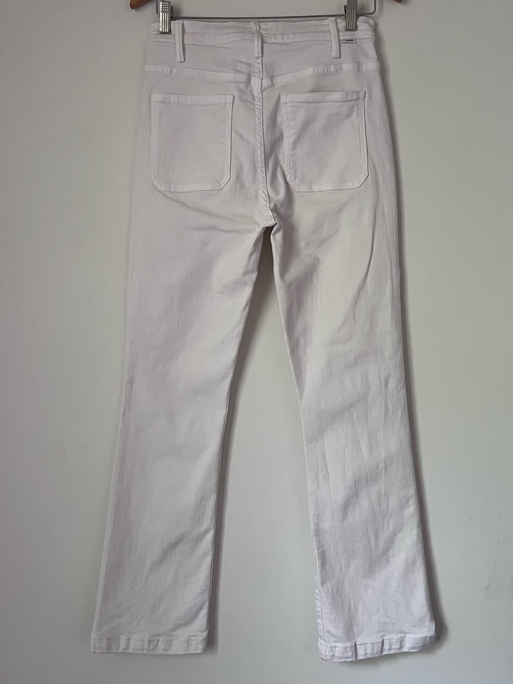 MOTHER The Hustler Patch Pocket Flood Jeans Cream Puffs Off-White Flare 28 - Picture 3 of 12